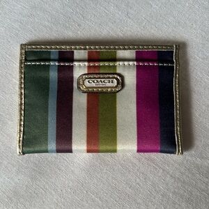 Coach legacy stripe card case